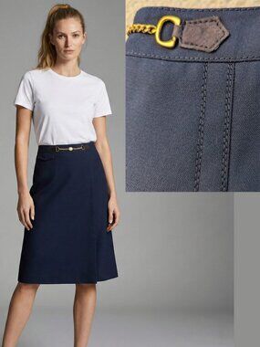 Vintage Navy A-Line Skirt Fully Lined Size 44EUR